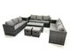 image 1 of Fimous Outdoor Garden Furniture Set 11 Seater Rattan Sofa Set with Coffee Table 2 Small Footstools Dark Grey Mixed