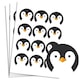 image 1 of Christmas Penguin Round Stickers 60mm - Sheet of 12
