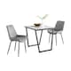 image 1 of Furniturebox Carson White Marble Effect Square Dining Table & 2 Grey Pesaro Black Leg Chairs