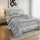 image 2 of Embroidered Duvet Cover Set Luxury Bedding with Matching Accessories | Silver | One Size