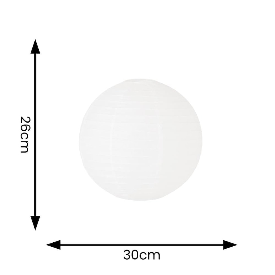 image 1 of ValueLights Isla White Paper Globe Ceiling 30cm Lamp Shade | White