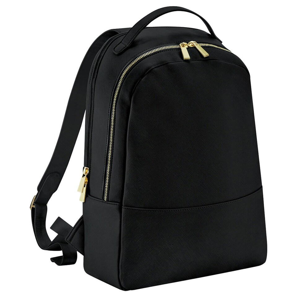 image 1 of Bagbase Womens/Ladies Boutique Leather-Look PU Backpack - Black - One Size