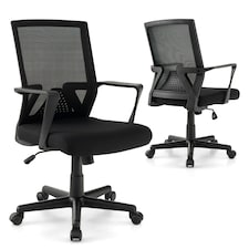 COSTWAY Home Office Chair Ergonomic Desk Chair Black Black
