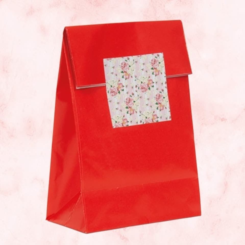image 1 of Floral Baby Pink Stripes Square Stickers 65mm - Sheet of 12