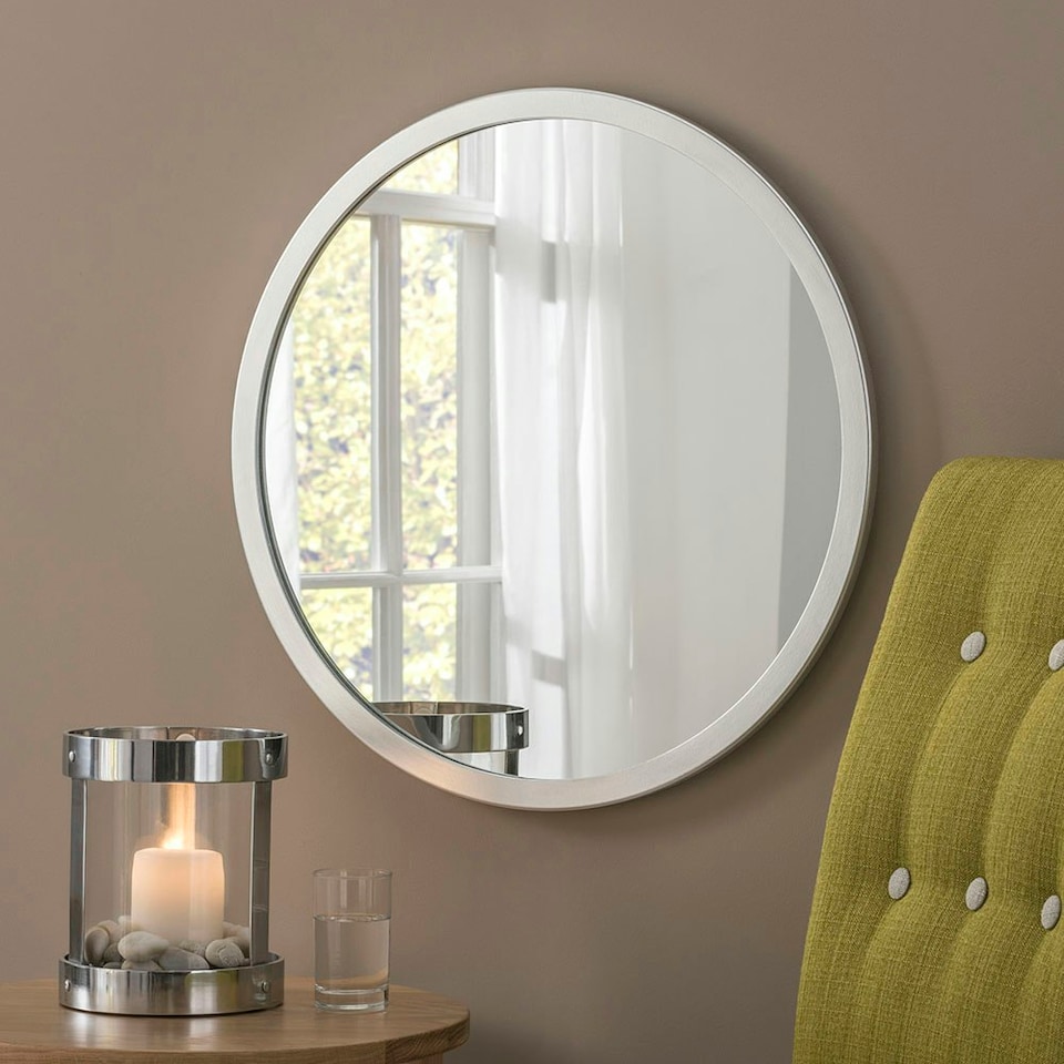 image 1 of Classic Round Contemporary Mirror Silver Silver | 50x50x2cm