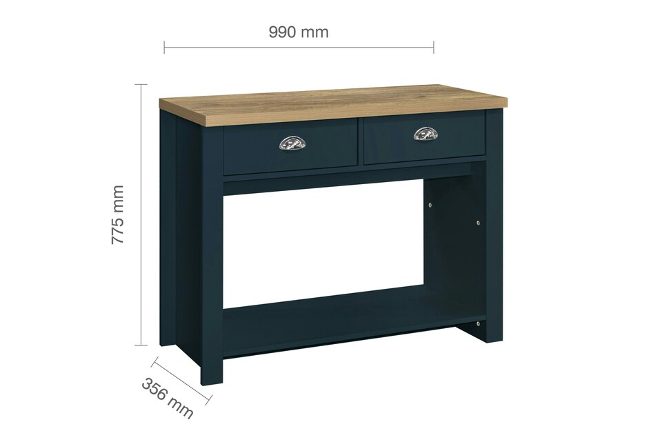 image 1 of Highgate 2 Drawer Console Table Navy