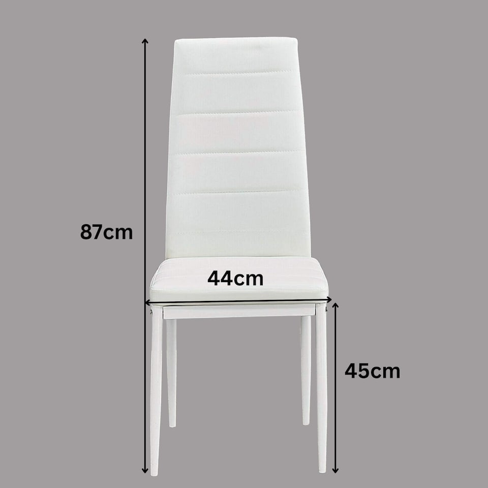 image 1 of Black Marble Effect Dining Table with 4 White Faux Leather Chairs Kitchen Furniture