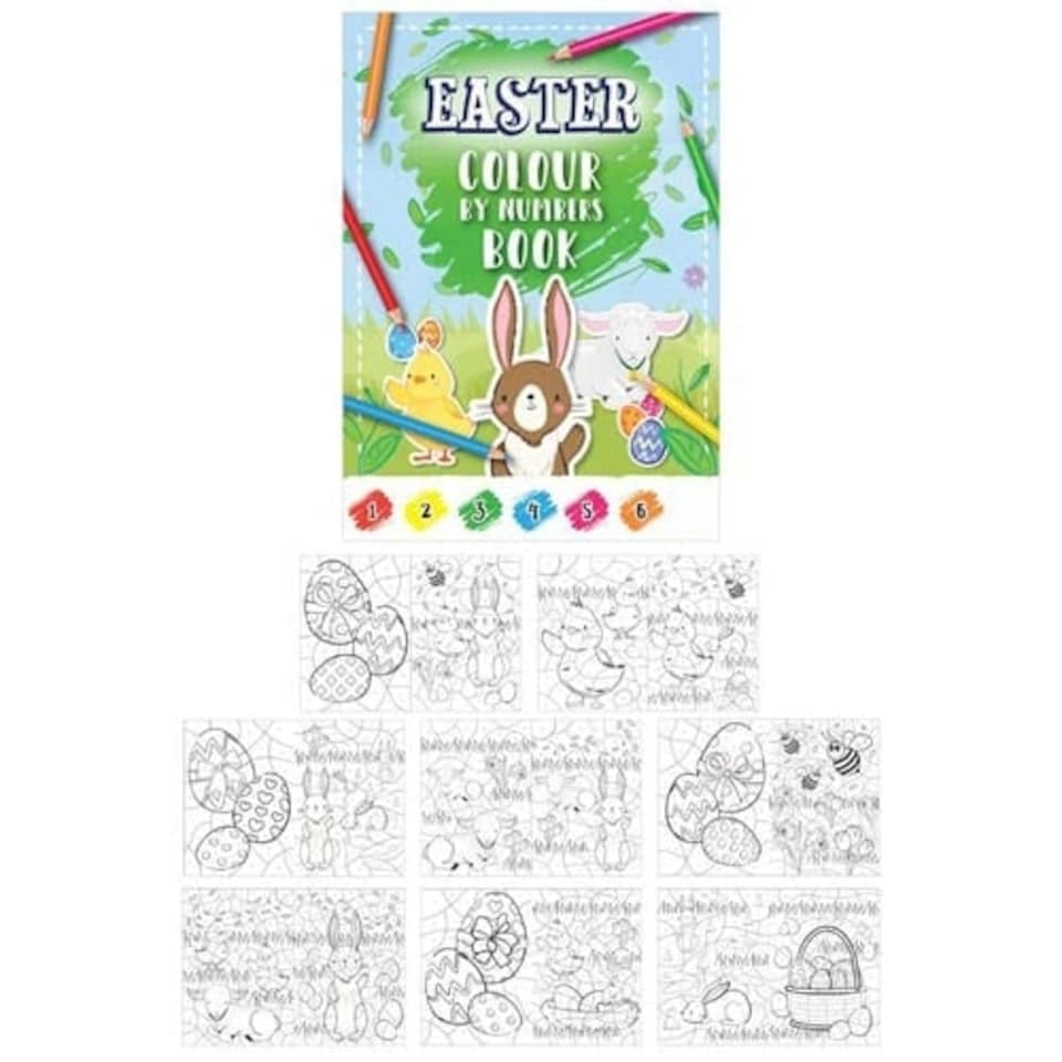 Mini Easter Colour-By-Numbers Colouring Book 15cm