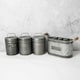 image 2 of 4pc Industrial Kitchen Storage Set with Galvanised Steel Utensil Holder and Tea, Coffee & Sugar Metal Storage Canisters