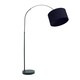 image 3 of ValueLights Louis Black Arched Curved Floor Lamp Navy Blue Shade and Bulb