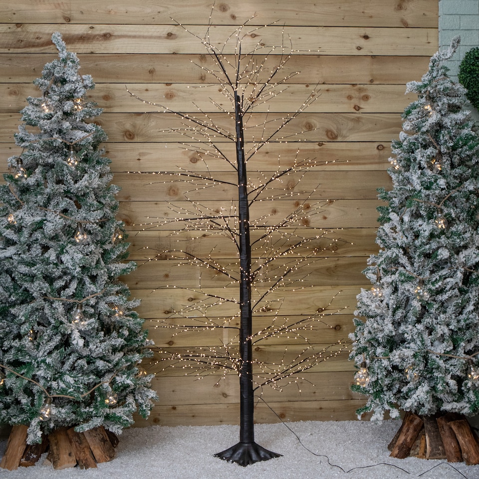 image 1 of 210cm Black Micro Dot Tree w/1600 WW LEDs Remote Control, 8 Functions & Timer