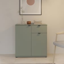 Ganymede 2 Door Cupboard with Drawer in Sage Green