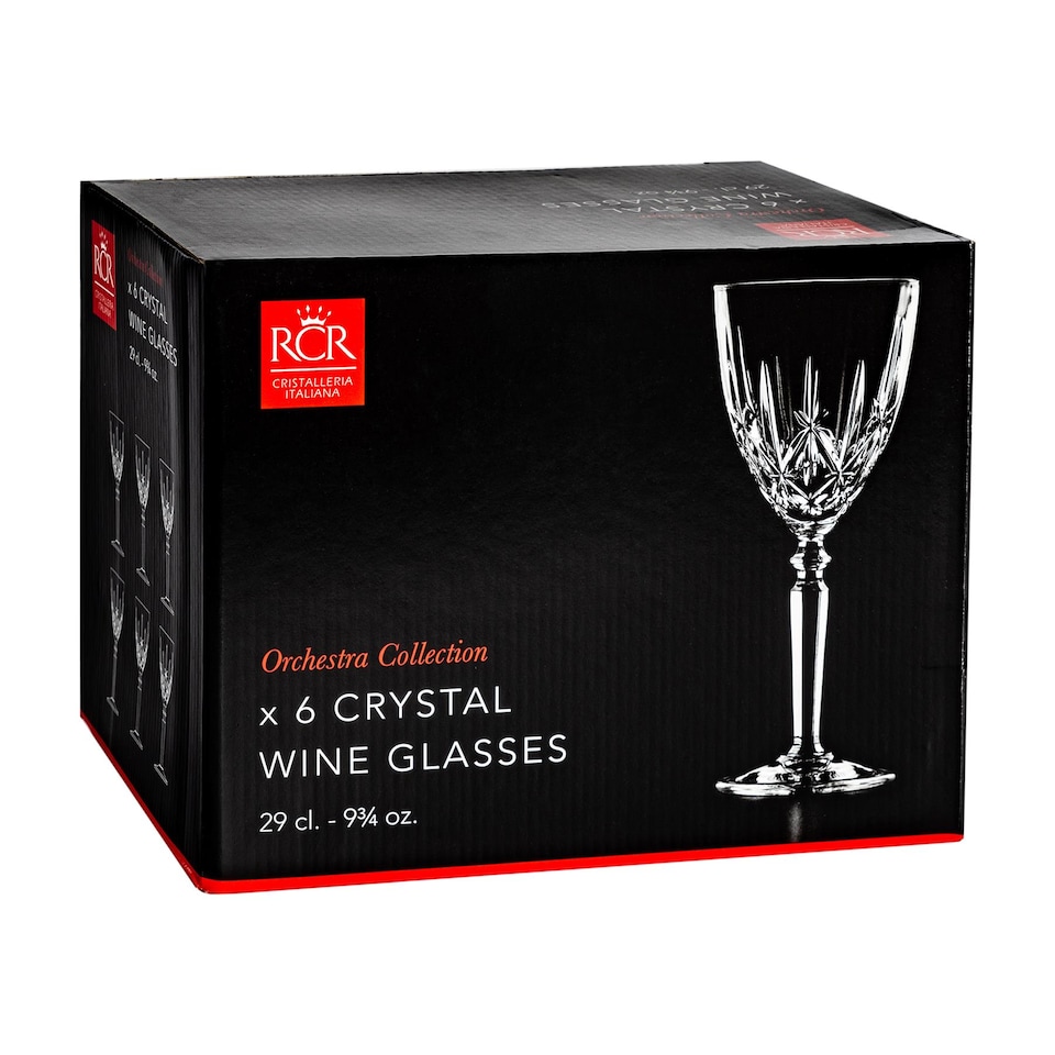 image 1 of RCR Crystal  Orchestra Wine Glasses - 290ml - Clear - Pack of 6