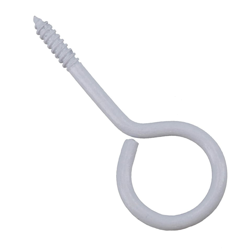 image 1 of Screw Eye Hooks Fasteners Picture Curtain Hanger 18mm Hook 60mm Length 12pc