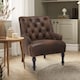 image 2 of Faux Leather Suede Brown Armina Accent Chair
