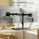 image 8 of VonHaus Adjustable Dual Monitor Glass Stand for 13-32" Screens