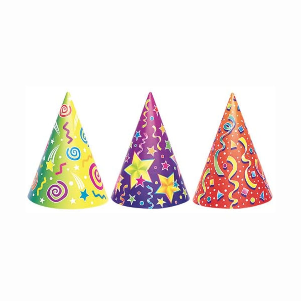 image 1 of Assorted Designs Party Hats - Pack of 6