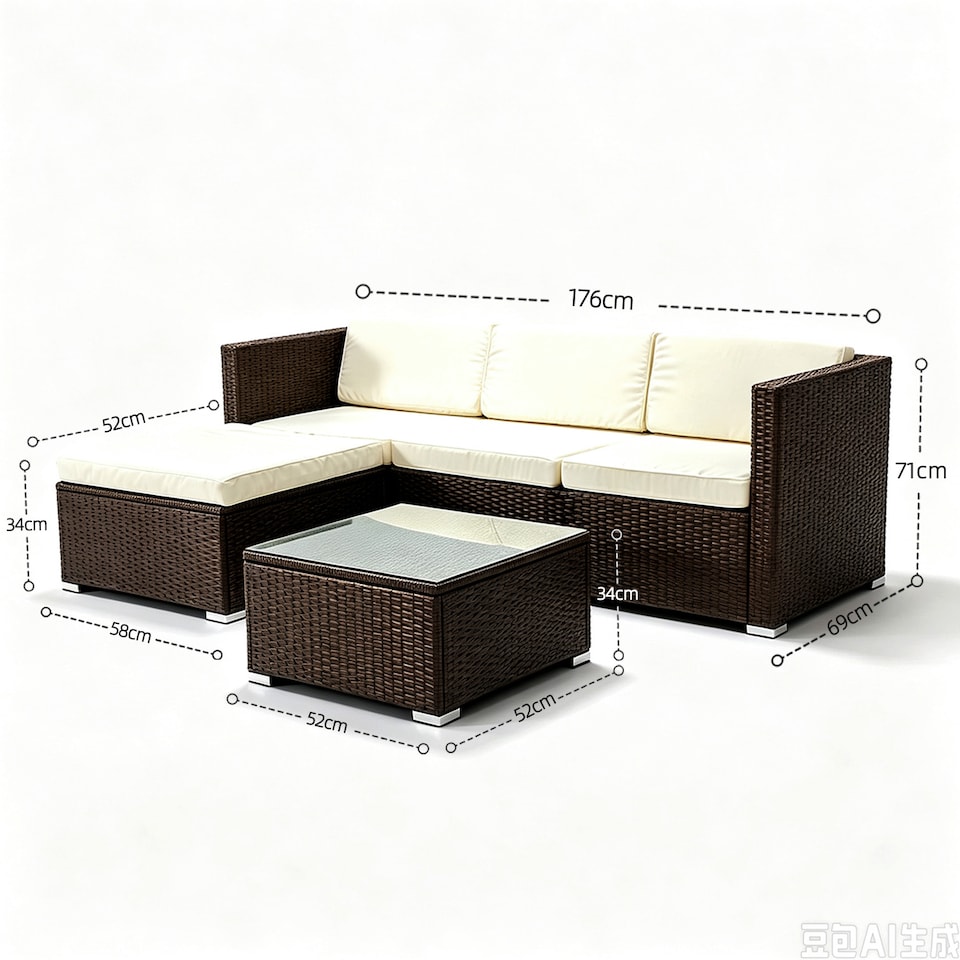 image 1 of MCC Direct Rattan Corner Sofa Chair and Table Outdoor Patio Garden Furniture set Rupert