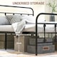 image 4 of HOMCOM 5ft Metal King Platform Bed Frame w/ Underbed Storage Headboard Black