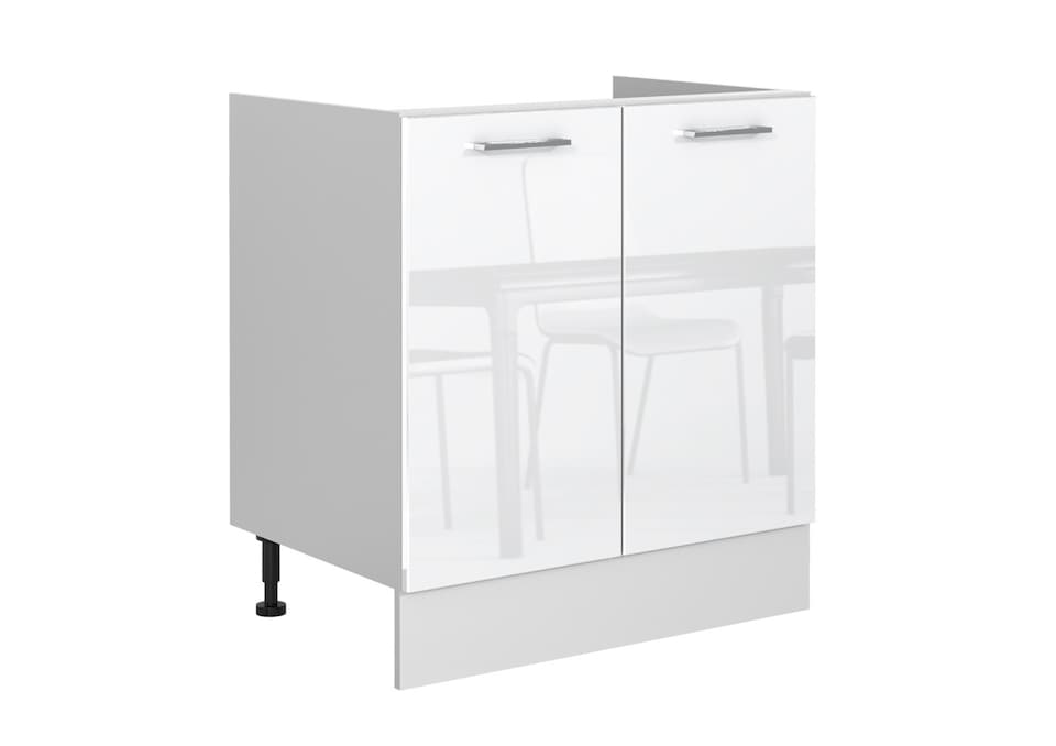 image 1 of Ella Kitchen Cabinets 8 Unit Set Complete Fitted - White Gloss 2400mm