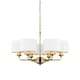 image 1 of Highclere Multi Arm Shade Pendant Ceiling Lamp, Antique Brass Plate, Vintage White Fabric