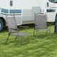 image 2 of Outsunny Folding Chairs Set of 2, Garden Chair with Armrest, Breathable Mesh Fabric Seat, Camping Sports Chairs for Adults, Grey