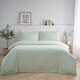 image 1 of Pencil Stripe Geometric Soft Easy Care Bed Linen Bedding Duvet Cover Set With Pillow Cases | Green | Sage | Super King