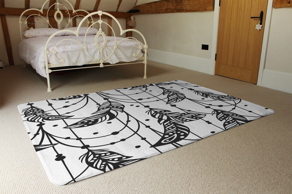 image 1 of Hand Drawn Bohemian Chic Style Rug | Multi