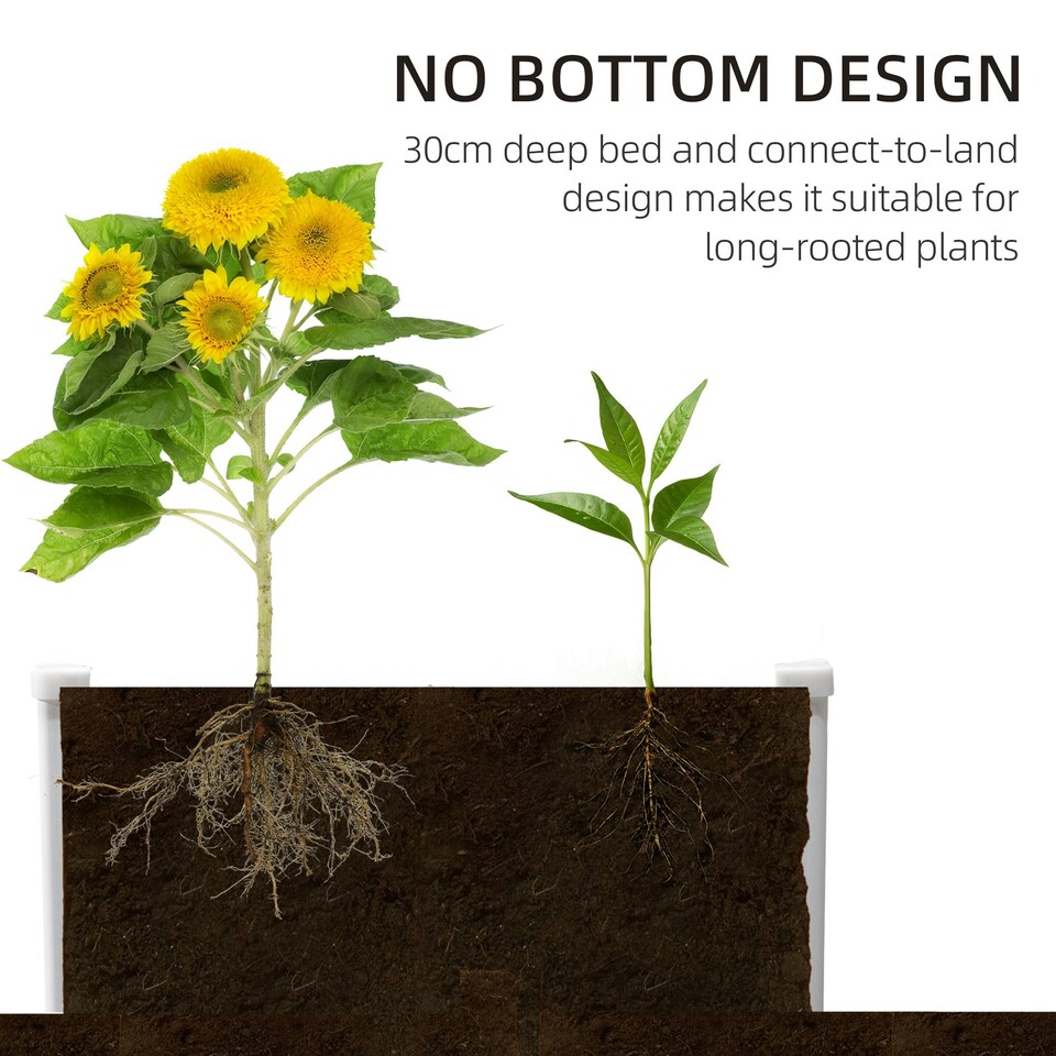 image 1 of Outsunny Garden Raised Bed Planter Grow Containers Flower Pot 60x60cm