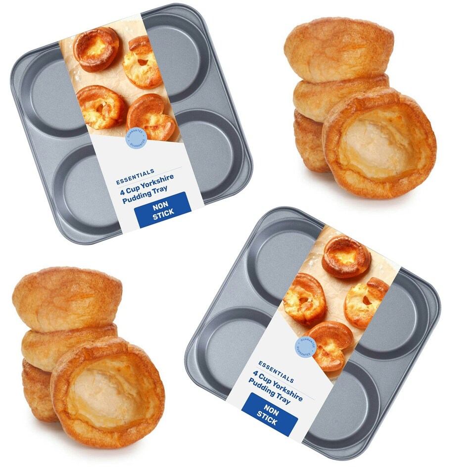 image 1 of 1 x 4 Cup Giant Non-Stick Yorkshire Pudding Baking Tray