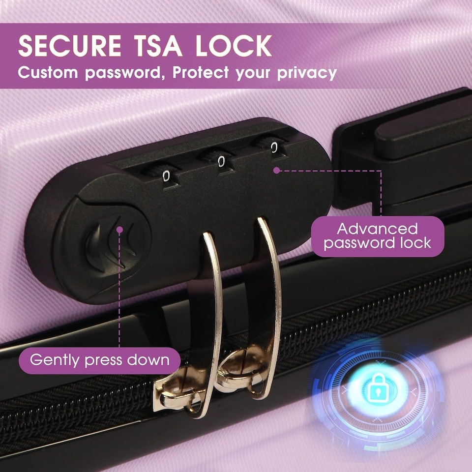image 1 of 4 Piece Travel Luggage Sets with 360° Spinner Wheels