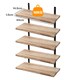 image 3 of Levede Floating Shelves Wood Wall Mounted Shelf Rustic Set of 5 Light Brown
