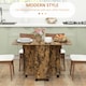 image 3 of HOMCOM Folding Dining Table, Drop Leaf Table With Drawers Rustic Brown