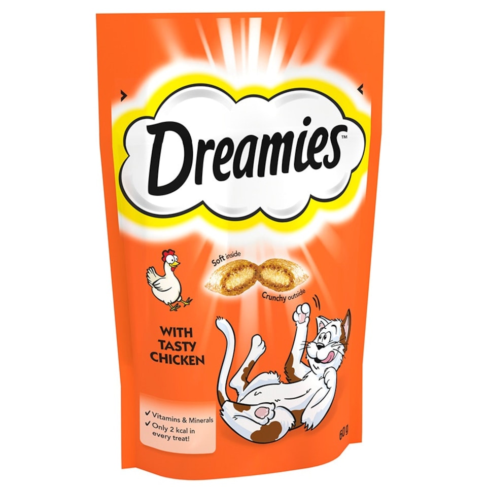 image 1 of Dreamies Cat Treat Biscuits with Chicken 60g - Pack of 8