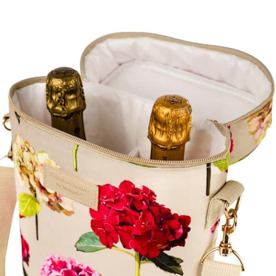 image 1 of Summerhouse by Navigate Sarah Kelleher Hydrangea Natural Stone Insulated Double Bottle Cooler | Cream