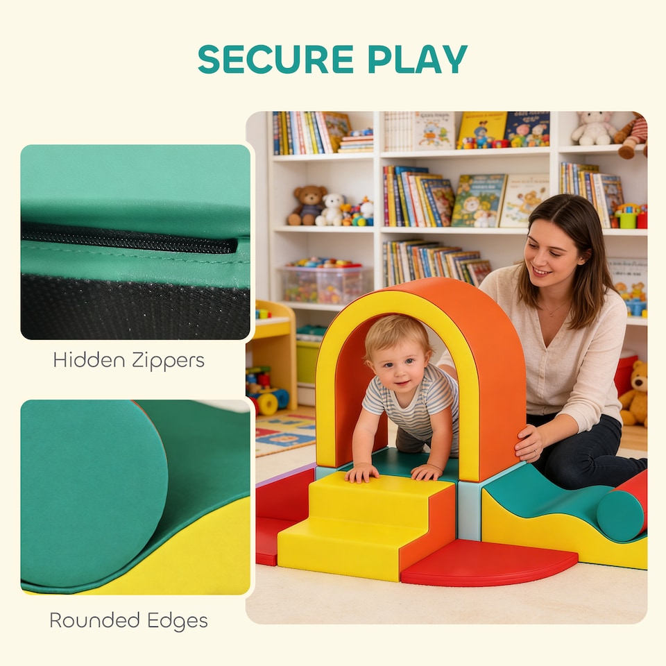 image 1 of AIYAPLAY Kids Soft Play Set, 10PCs Soft Play Equipment for Toddlers
