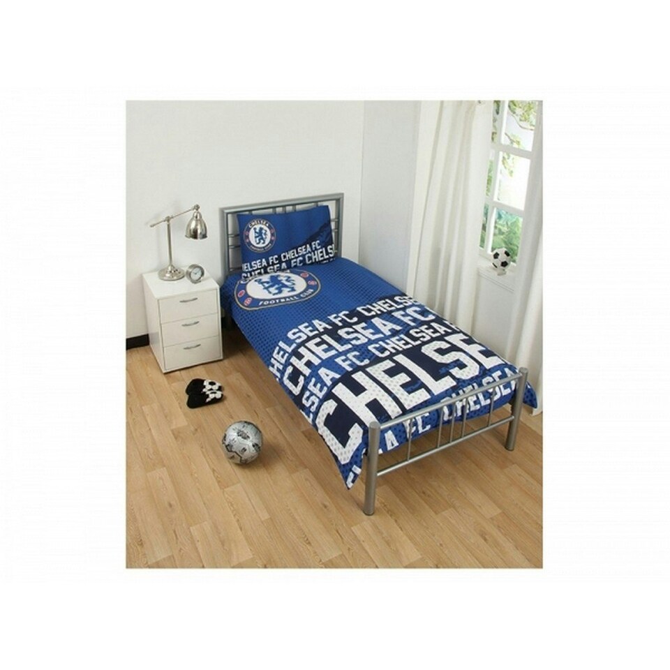 image 1 of Chelsea FC Single Duvet And Pillow Case Set Impact Design - Blue - One Size