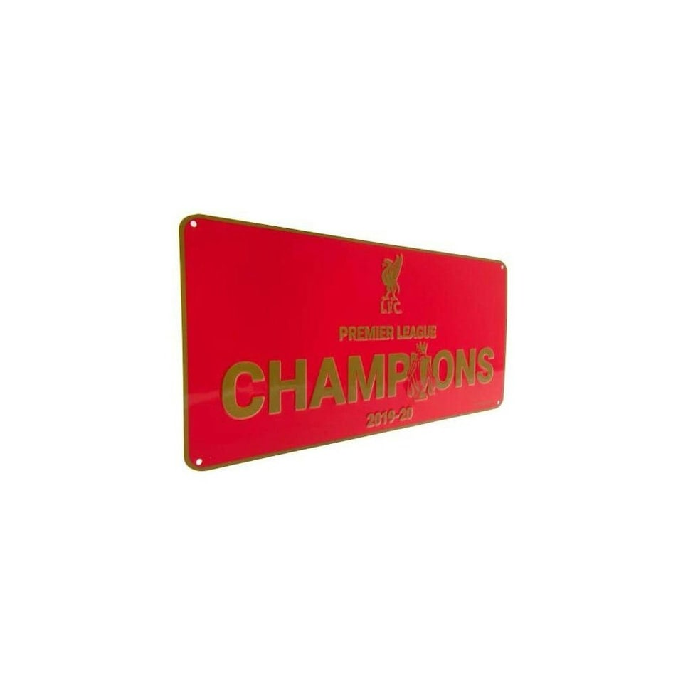 image 1 of Liverpool FC Premier League Champions 2019-20 Plaque - Red/Gold - One Size
