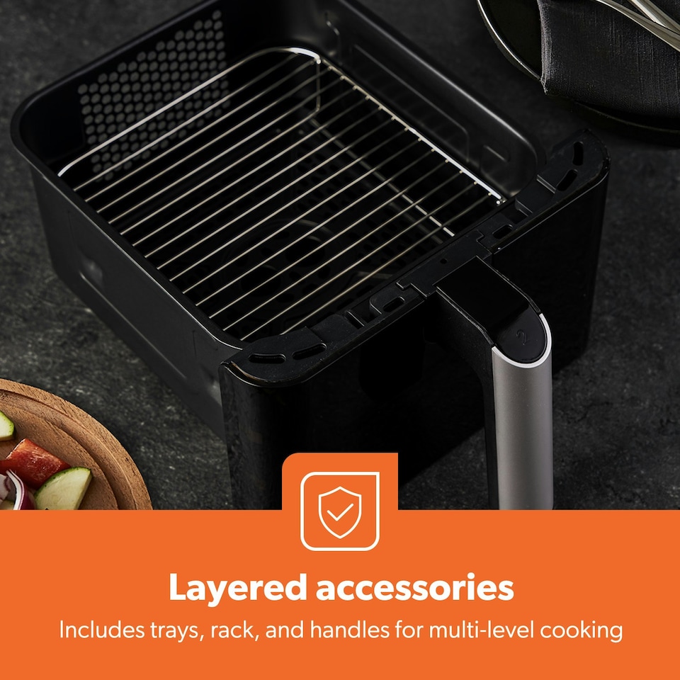 image 1 of GEEPAS 2800W Dual Basket Stack Air Fryer | 12L XXL Capacity