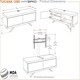 image 6 of MDA Designs TUCANA 1200 HYBRID Black TV Cabinet BeamThru Remote-Friendly Doors up to 60" Flat Screen TVs with Mounting Arm Black
