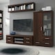 image 4 of Imperial 2 Door 3 Drawer Glazed Display Cabinet in Dark Mahogany Melamine