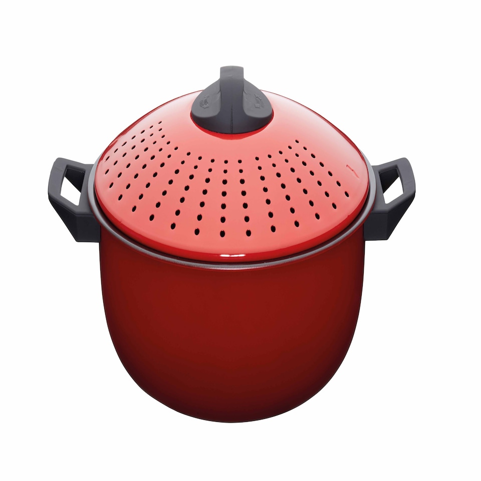 image 1 of KitchenCraft Pasta Pot Red Carbon Steel 4L