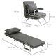 image 3 of HOMCOM Sofa Bed Foldable Portable Sleeper Lounge w/ Pillow Dark Grey