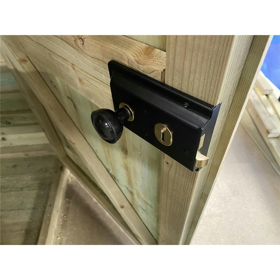 image 1 of 16 x 5 Pressure Treated Tongue And Groove Apex Summerhouse - Potting Shed - Bench + Safety Toughened Glass + RIM Lock with Key (16' x 5') / (16ft x 5ft)