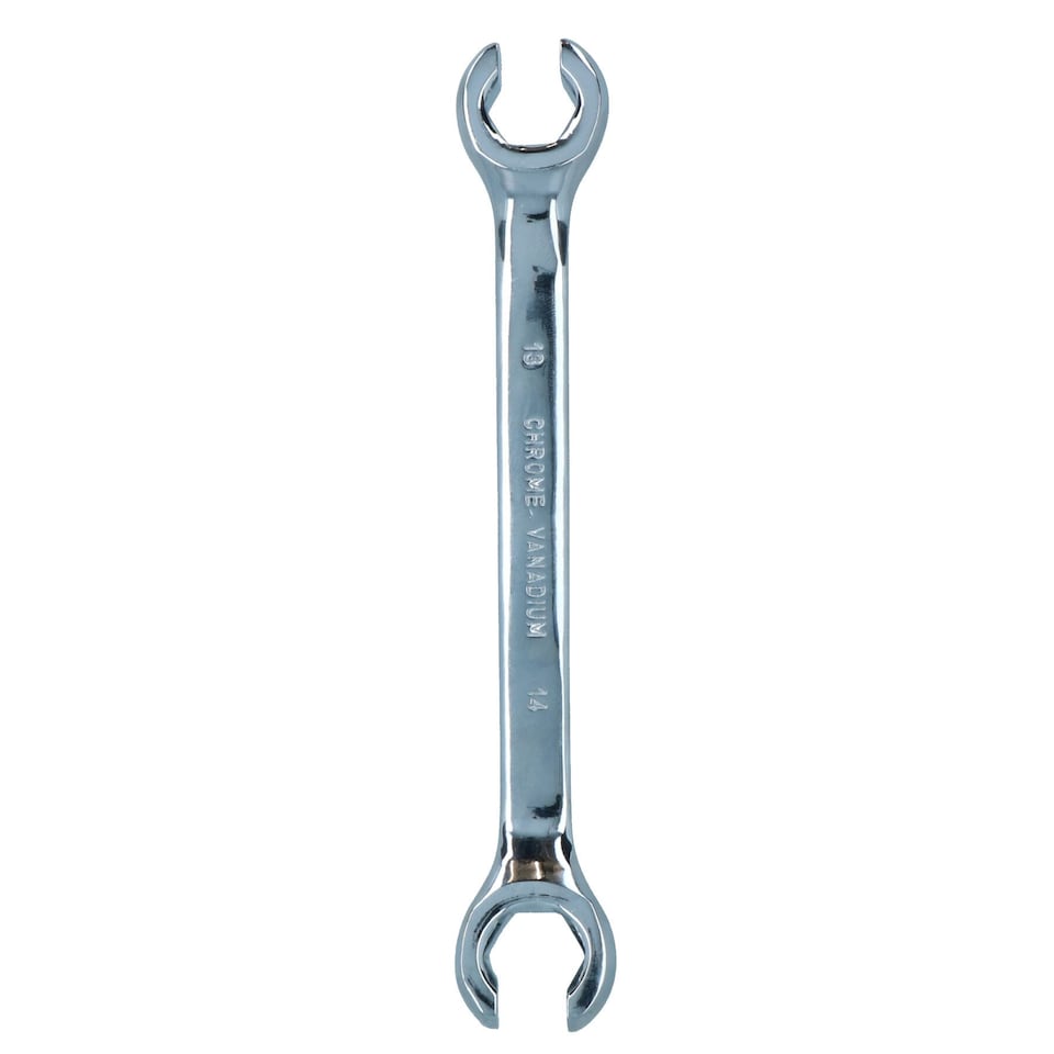 image 1 of 13mm + 14mm Metric Combination Flare Nut Brake Gas Fuel Pipe Spanner Wrench