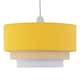 image 3 of First Choice Lighting Set of 2 Gabi Ochre Ombre Linen 3 Tier Ceiling Light Shades Yellow