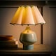 image 1 of ValueLights Jamie Green Ceramic Table Lamp with Green Scallop Tapered Shade