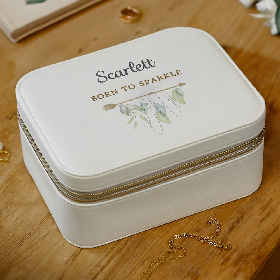 image 1 of Personalised Botanical Travel Jewellery Box