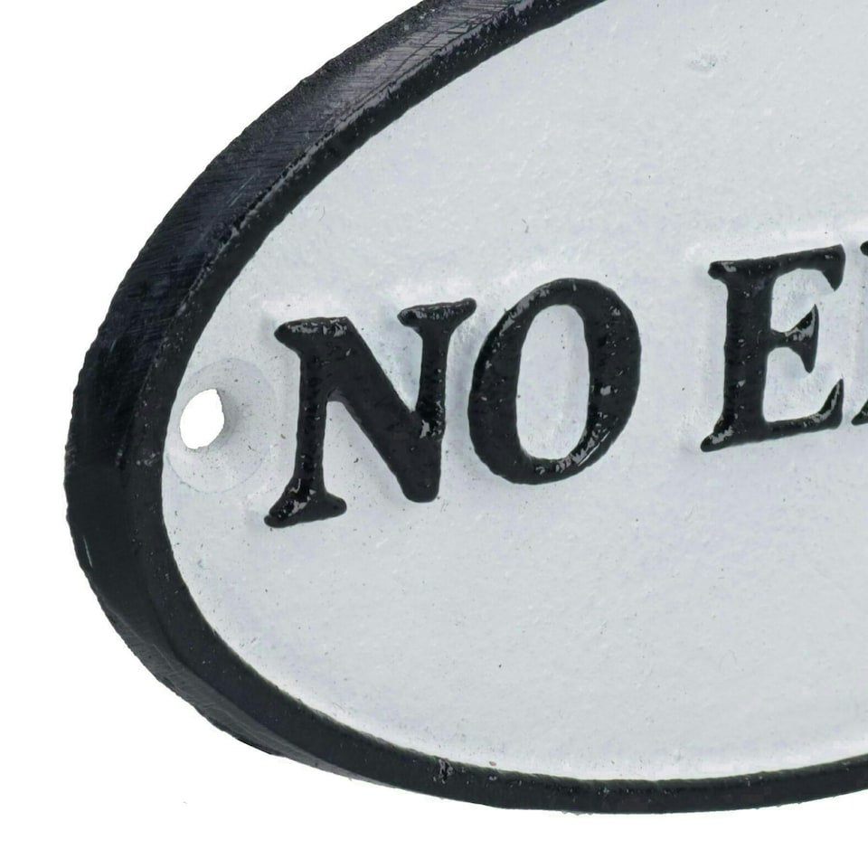 image 1 of No Entry Cast Iron Sign Plaque Door Wall House Gate Post Office Cafe Shop Hotel