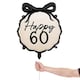 image 5 of Happy 60th Birthday Black Bow Cream Elegant Milestone Round Foil Helium Balloon 48cm / 19 in Black